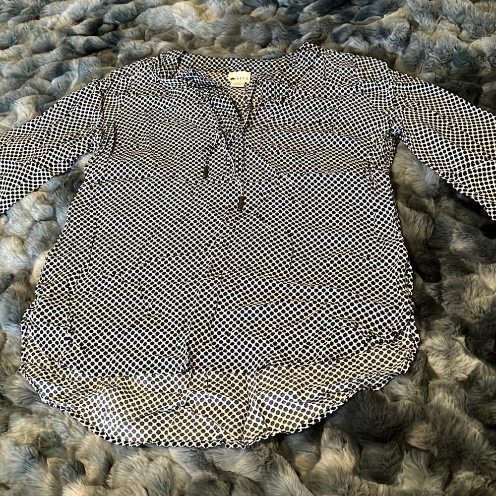 Stylus 3/4 Length Sleeve High Low Blouse Size Small